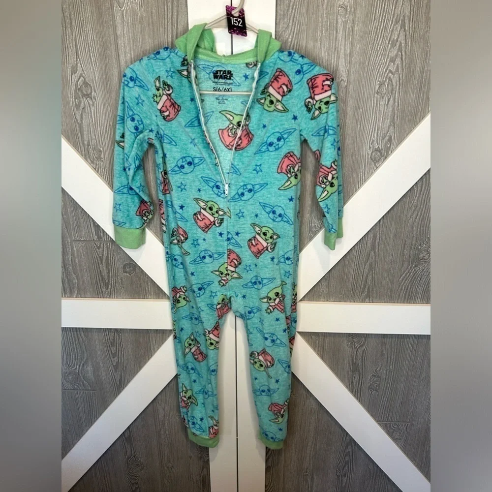 152. Star Wars Baby Yoda Boys Classic One-Piece Union Suit Pajamas Girls S/6-6X